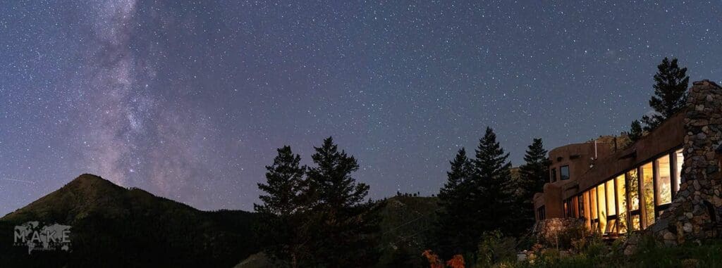 unique-earthship-cabin-with-the-milkway-and- stars visible at night as-a-small-wedding-venues-for-20-guests-in-colorado